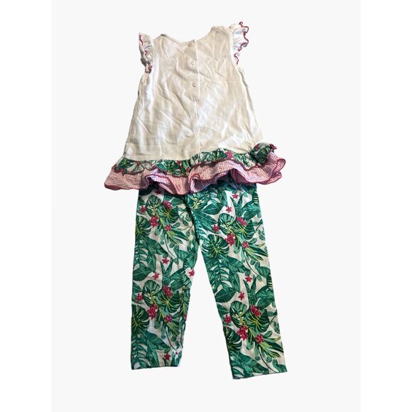 Goodlad Flamingo Outfit Set Infant Girls Size 24 months PAlm Ruffle Sleeve Knit - Picture 6 of 6